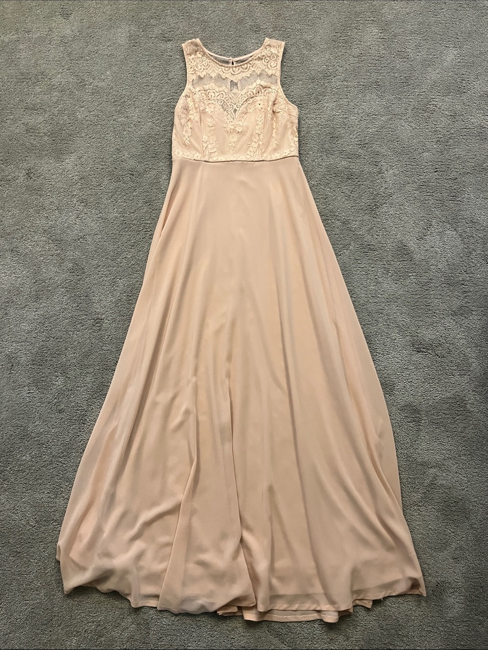 Lulu's Blush Lace Bodice Maxi Dress